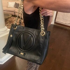 Mario Valentino black handbag nwt luisa signature collection